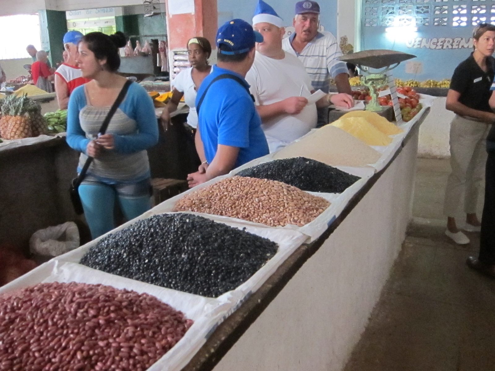 Grains in the market.  The woman in the black shirt, far right, was Maria - our logistical guide...